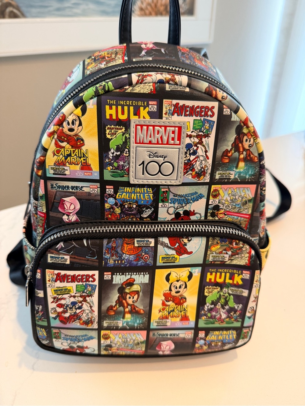 Loungefly Disney 100 Marvel Mash-up Comic Cover Mini Backpack Exclusive